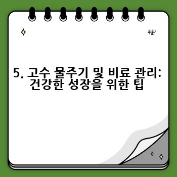 5. 고수 물주기 및 비료 관리: 건강한 성장을 위한 팁