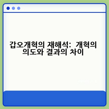 갑오개혁의 재해석:  개혁의 의도와 결과의 차이