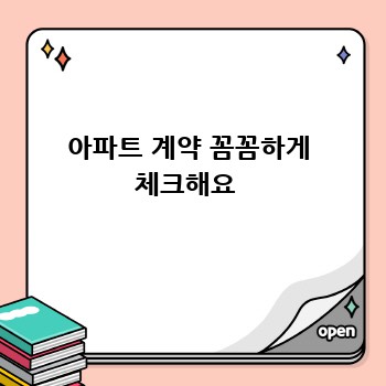 아파트 계약 꼼꼼하게 체크해요 