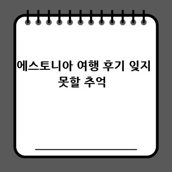 에스토니아 여행 후기 잊지 못할 추억 