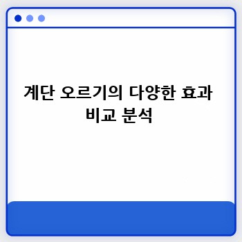 계단 오르기의 다양한 효과 비교 분석
