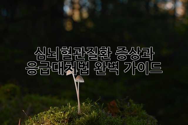 심뇌혈관질환, 증상과 응급대처법 완벽 가이드