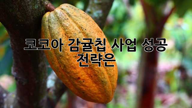 코코아 감귤칩 사업, 성공 전략은?