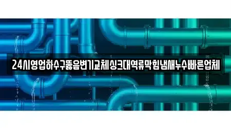 24시영업하수구뚫음변기교체싱크대역류막힘냄새누수빠른업체
