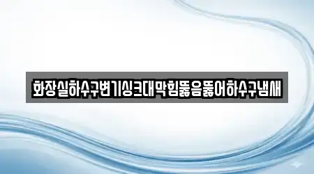 화장실하수구변기싱크대막힘뚫음뚫어하수구냄새
