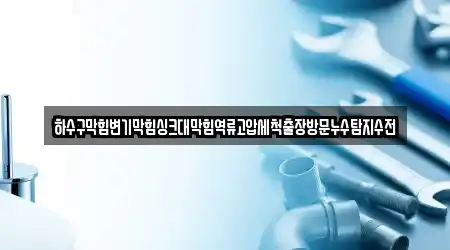 하수구막힘변기막힘싱크대막힘역류고압세척출장방문누수탐지수전