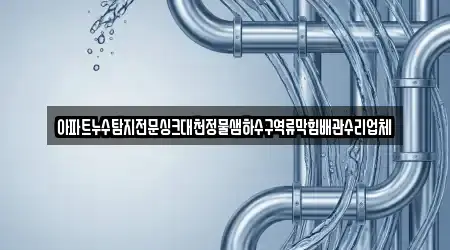 아파트누수탐지전문싱크대천정물샘하수구역류막힘배관수리업체