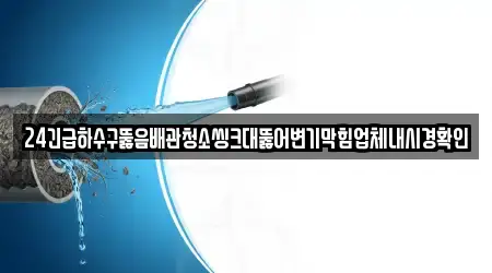 24긴급하수구뚫음배관청소씽크대뚫어변기막힘업체내시경확인