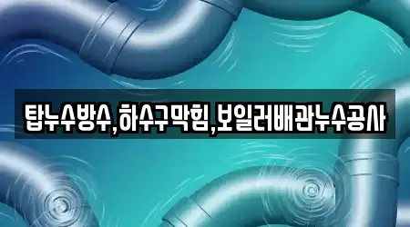 탑누수방수,하수구막힘,보일러배관누수공사