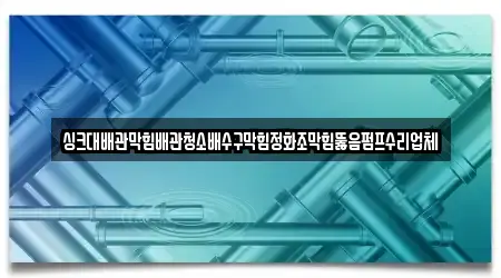 싱크대배관막힘배관청소배수구막힘정화조막힘뚫음펌프수리업체