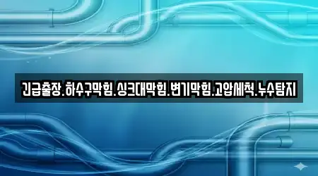 긴급출장.하수구막힘.싱크대막힘.변기막힘.고압세척.누수탐지