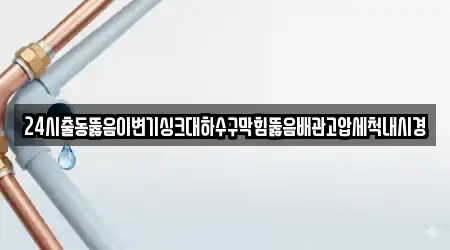 24시출동뚫음이변기싱크대하수구막힘뚫음배관고압세척내시경