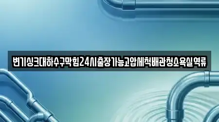 변기싱크대하수구막힘24시출장가능고압세척배관청소욕실역류