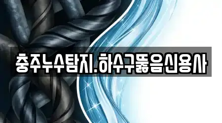 충주누수탐지.하수구뚫음신용사