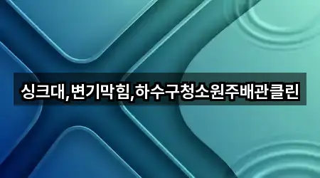 싱크대,변기막힘,하수구청소원주배관클린