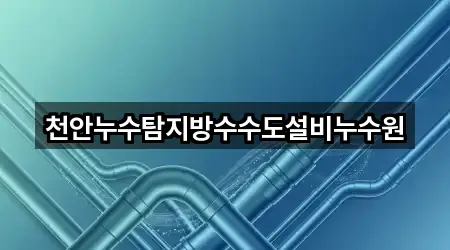 천안누수탐지방수수도설비누수원