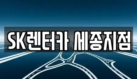 세종 세종동 장기렌트카 전문 SK렌터카 세종지점