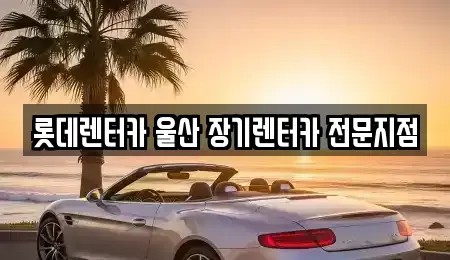 울산 남구 장기렌트카 전문 롯데렌터카 울산 장기렌터카 전문지점